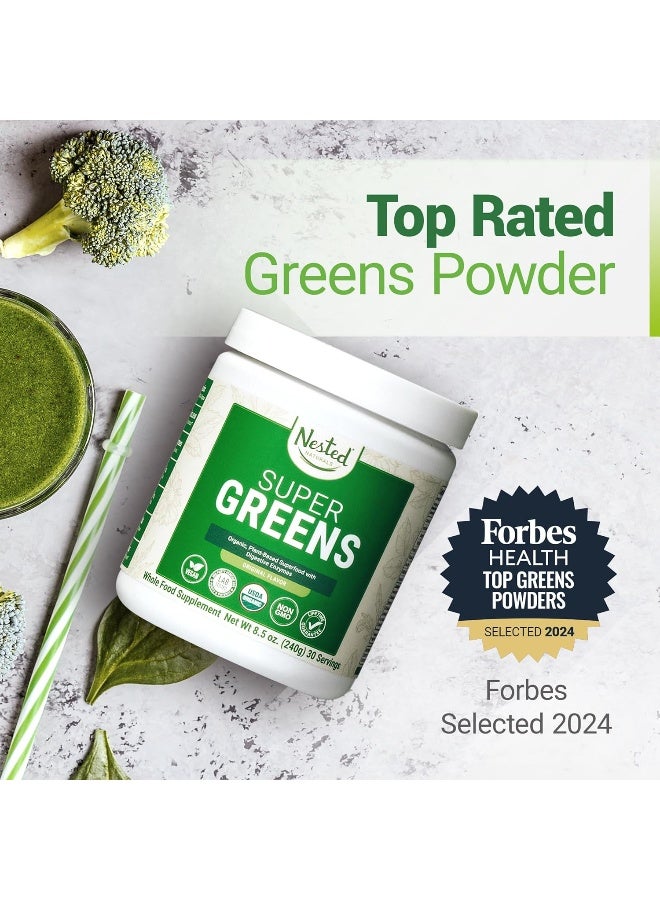 Nested Naturals USDA Organic Non-GMO Probiotics, Fiber and Enzymes Super Greens Veggie Superfood Powder Vegan Supplement - Image 3